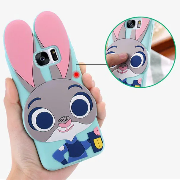 3D Милые Джуди зверополис Кролик силиконовый чехол Обложка для Samsung Galaxy 2015