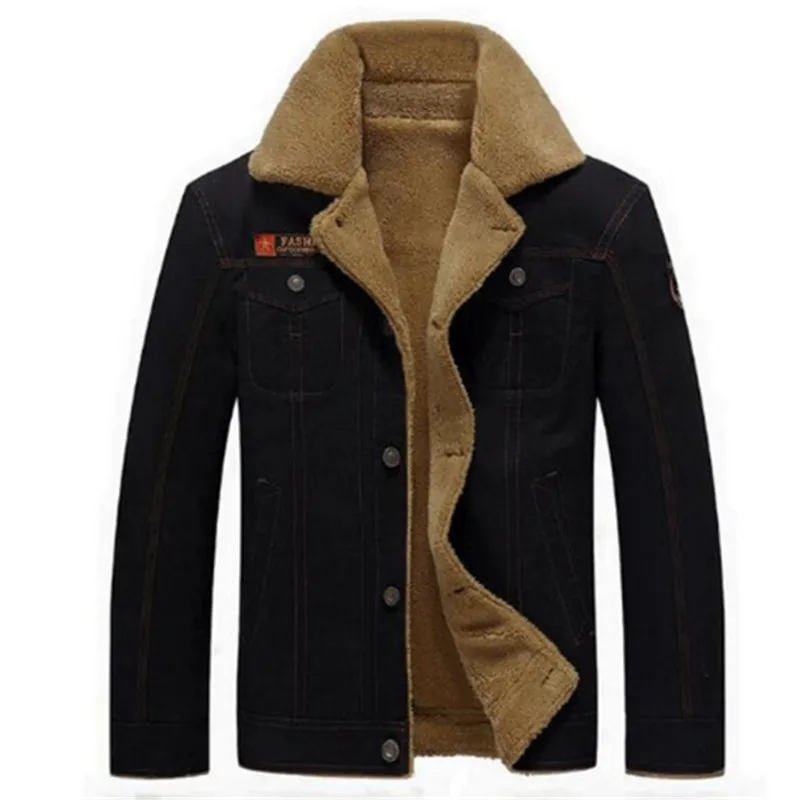 Мужская куртка пальто зимние куртки бомберы в стиле милитари модная джинсовая