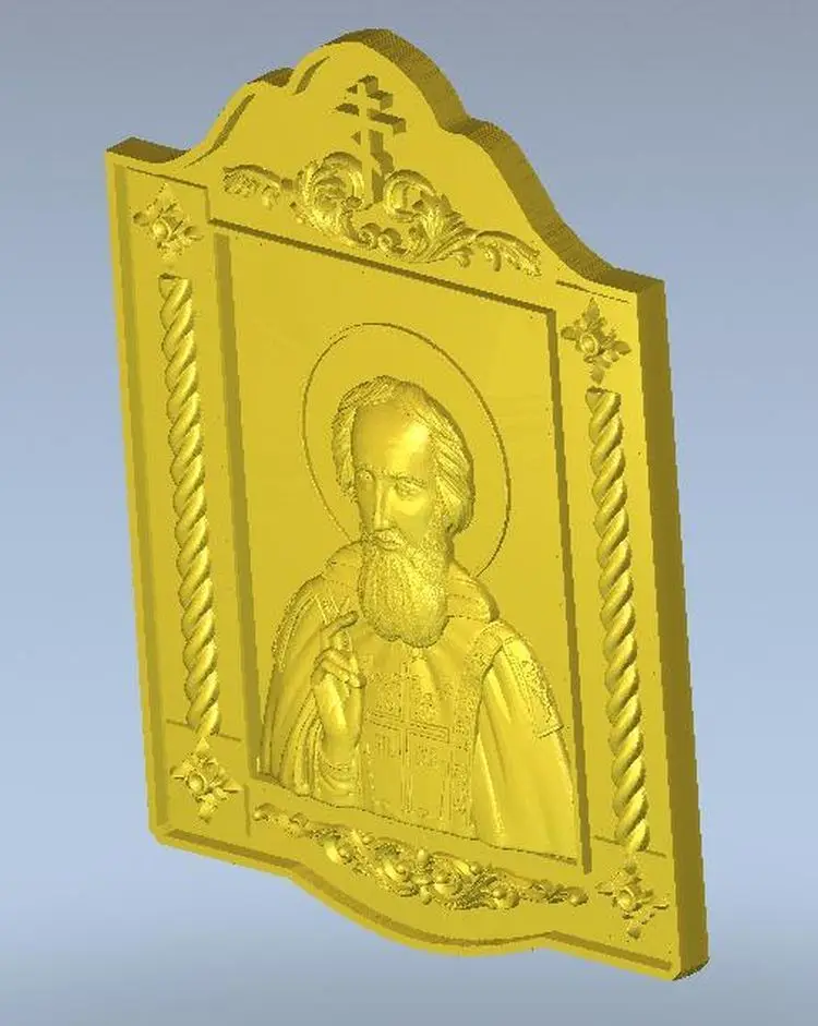 3d модель рельеф для ЧПУ в формате STL Иконка файлового формата St. Sergius of Radonezh|3d model