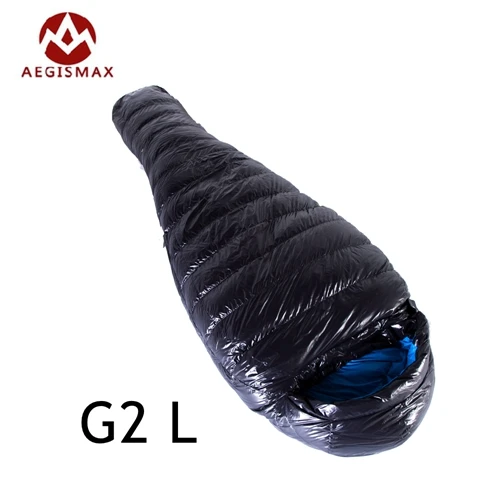 Aeismax G1-G5 Сращивание Мумия спальный мешок 95% белый гусиный пух Сверхлегкий перегородка дизайн кемпинг FP800 - Цвет: G2 L Black
