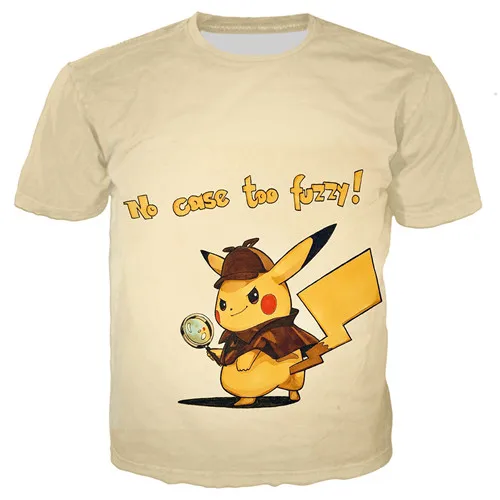 Дети Dragon Ball Pokemon Detective Pikachu 3D принтом Футболки для мальчиков с рисунком из мультфильма Футболка-динозавр Harajuku топы фильм футболки для девочек