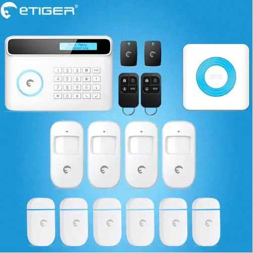 

Free shipping S4 Etiger GSM Alarm system Home Smart Alarm S4 Security Alarm System with Ten Language menu