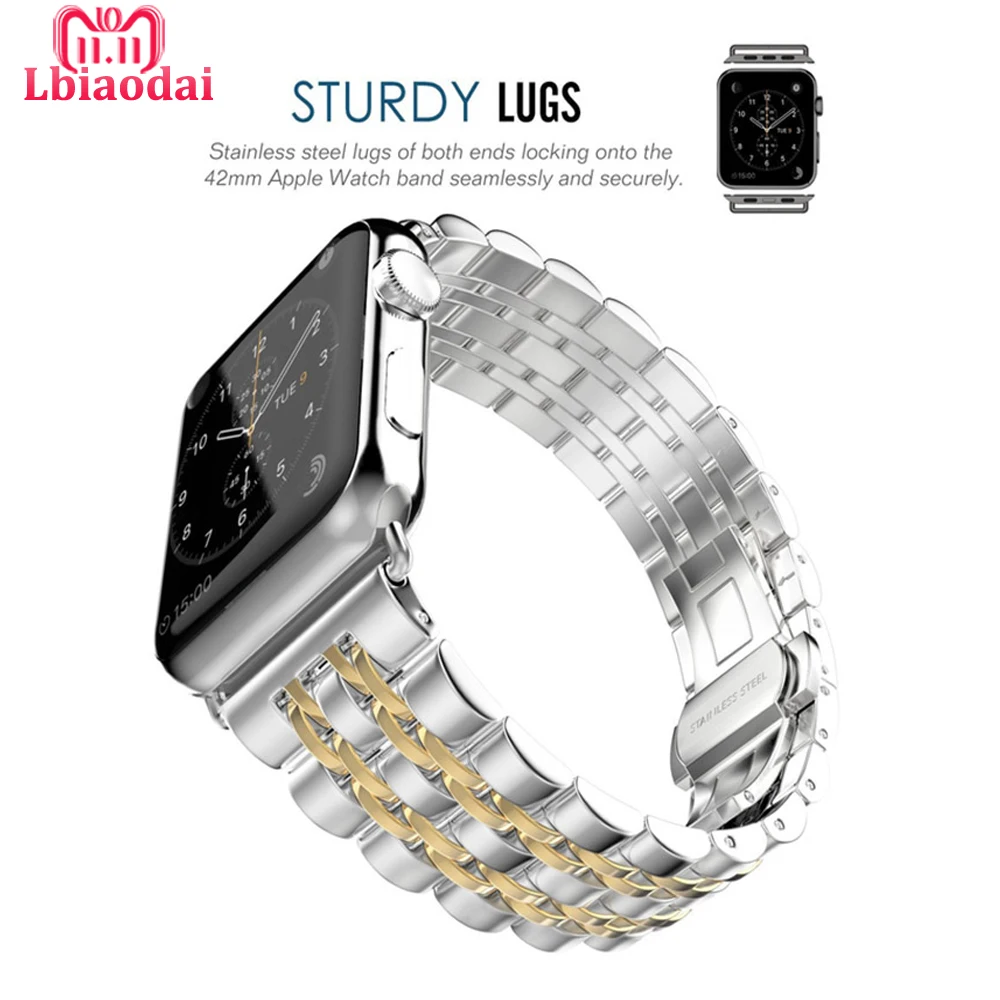Ремешок из нержавеющей стали для Apple Watch band 42 мм 38 44/40 iwatch serie 4 3 2 1 браслет
