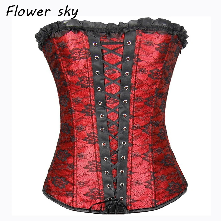 Кружевной Корсет + юбка сексуальный женский корсет и женская одежда для клуба