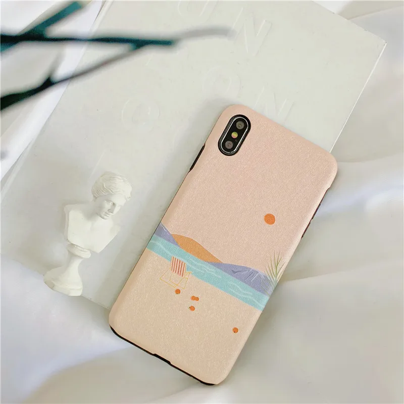 Ourpho Модный Шелковый Чехол для мобильного телефона iPhone X XR XS MAX Fashion пейзаж чехол 6 6s