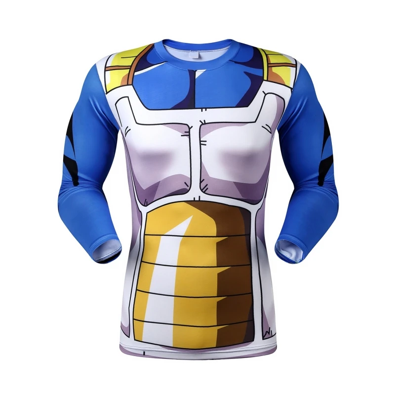 2016 Новая Мужская модная футболка Dragon Ball Saiyan Goku компрессионная облегающая с