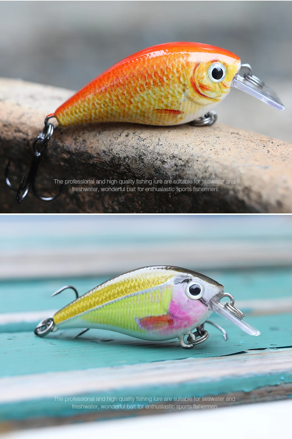 VTAVTA 1 PC Fishing Lure Crankbait Plastic lure Minnow Wobbler 6.34g 5cm artificial fishing lure Lifelike hard lure bait