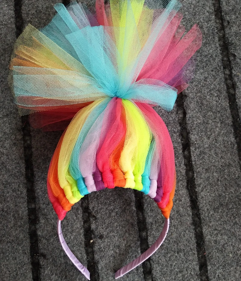 Принцесса Туту тролли партии повязки для волос детей девочек Радуга костюм