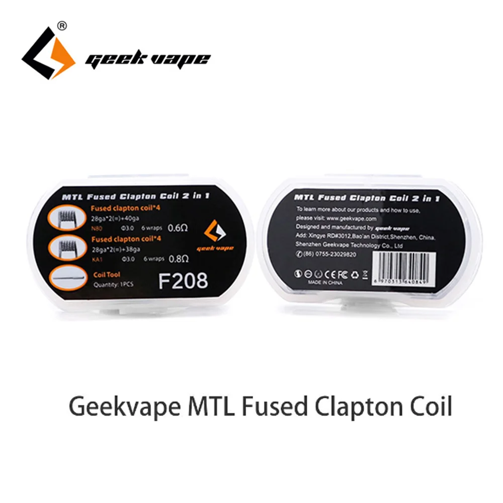8 штук упак. оригинальный Geekvape MTL плавленый Clapton 2 в 1 катушки 3 мм диаметр провода