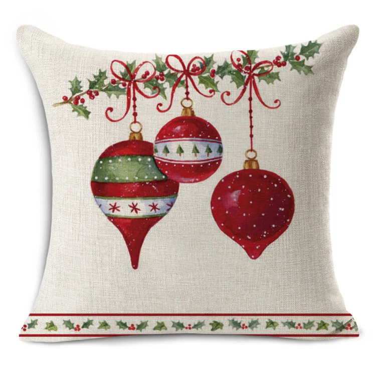 Чехол для подушки из хлопка и льна с рождественским рисунком|cushion cover|cushion cover