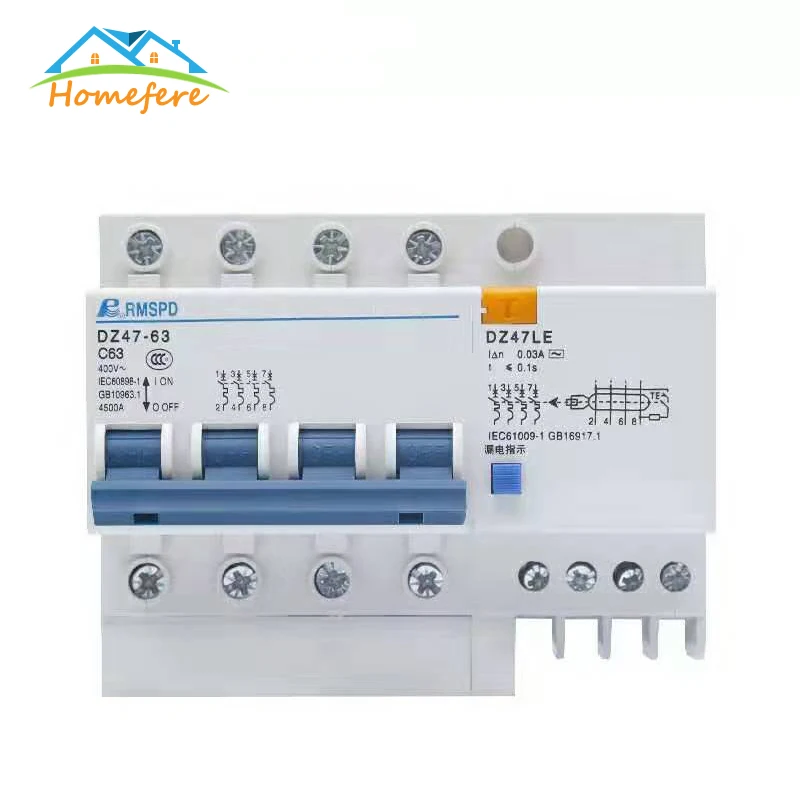 Φ 1P + N 2P 3P 4P 220/380V автоматический выключатель остаточного тока 16a 32a 63A защита от