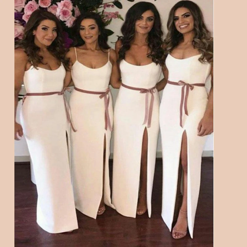 Длинное платье подружки невесты с Боковым Разрезом для свадебной вечеринки 2020 -