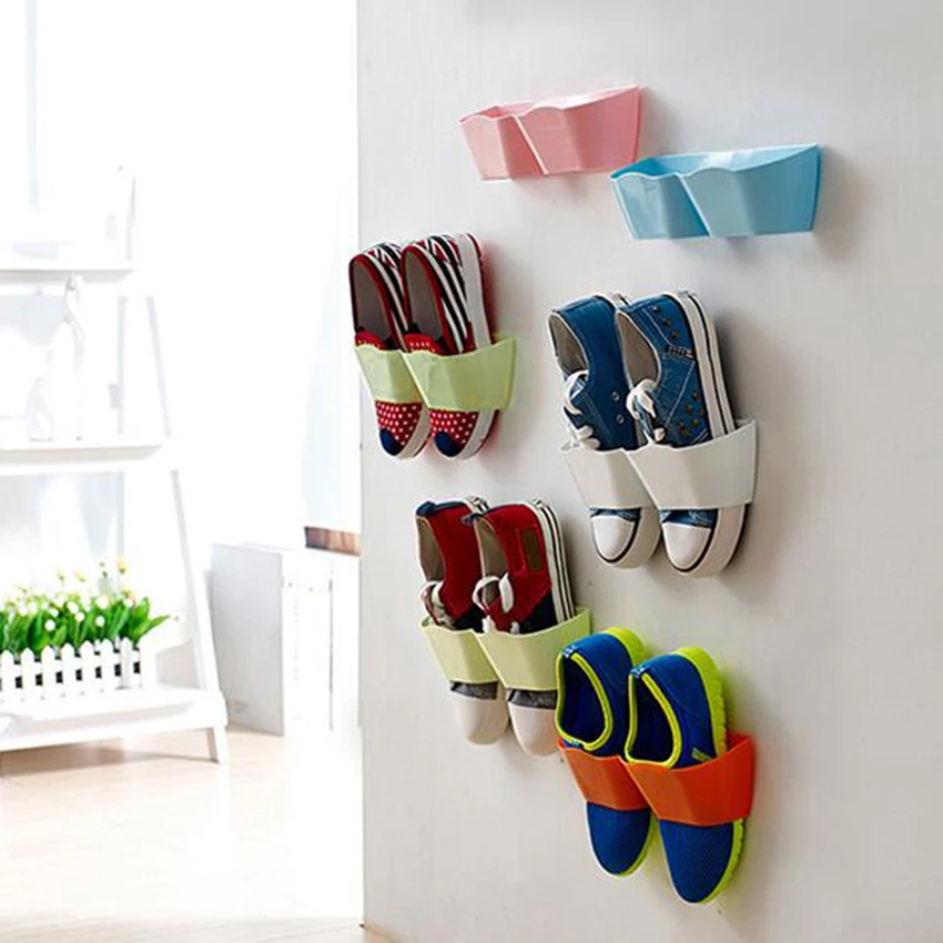 Креативная настенная вешалка держатель для обуви крючок полка стеллаж