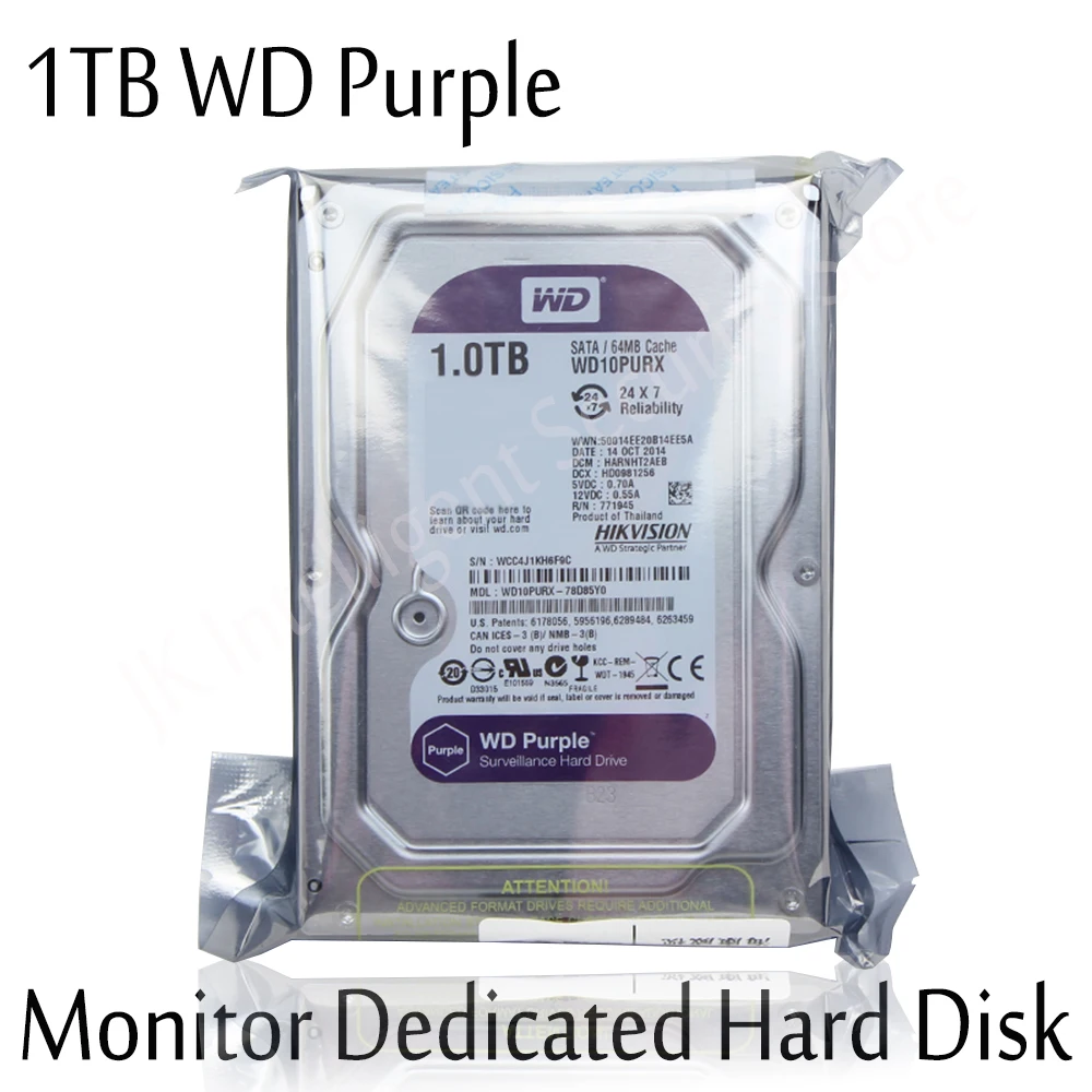 Hikvision монитор посвященный жесткий диск 1 ТБ WD фиолетовый 1000 Гб HDD 3 5 &quotжесткий для