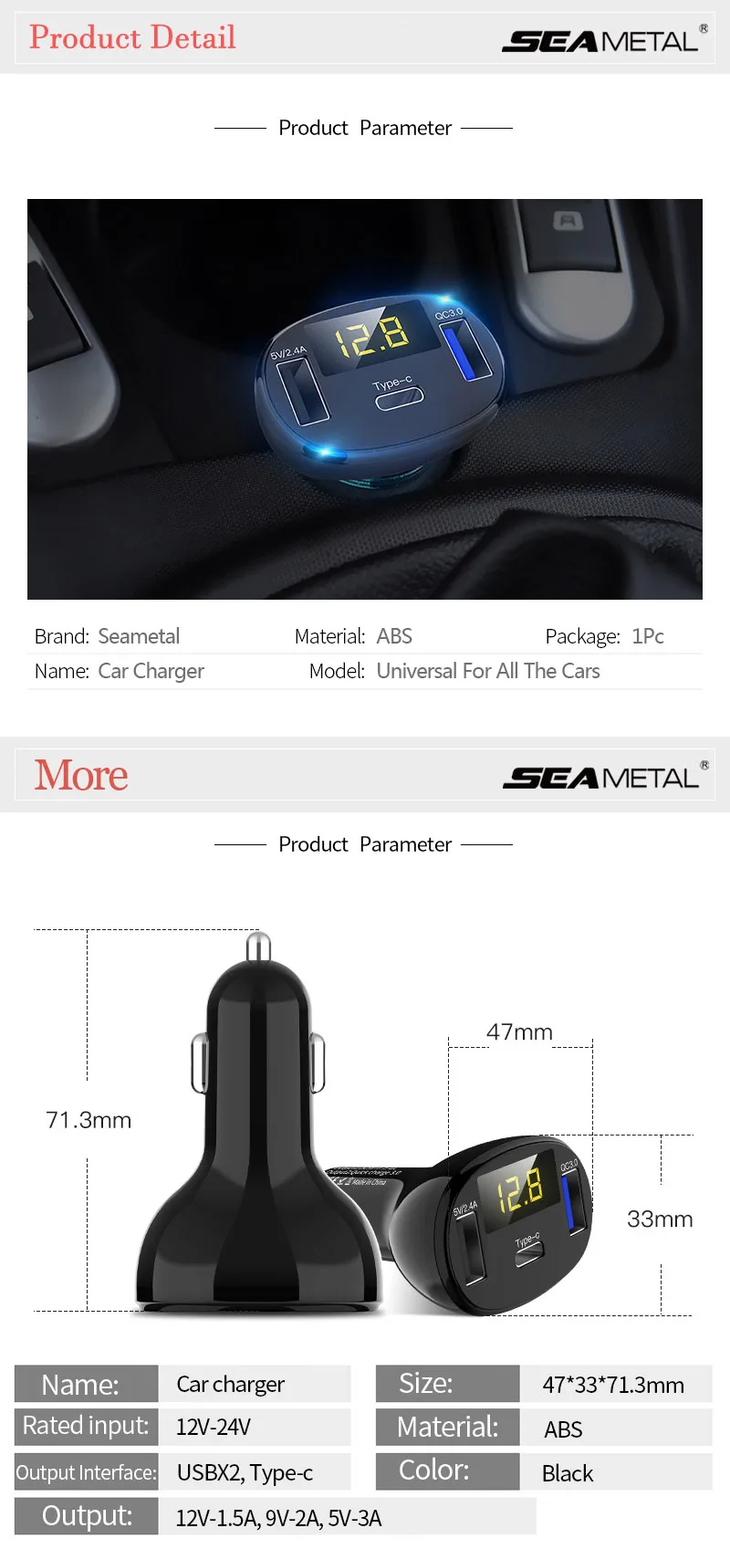 Автомобильный прикуриватель usb type-c разветвитель для зарядки QC 3,0 зарядное устройство светодиодный прикуриватель с индикатором Авто адаптер Аксессуары
