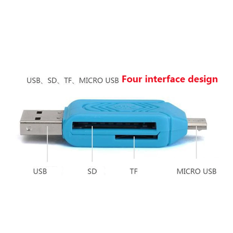 2 в 1 USB OTG кардридер флеш накопитель адаптер для смартфона и ПК Micro TF / SD удлинитель