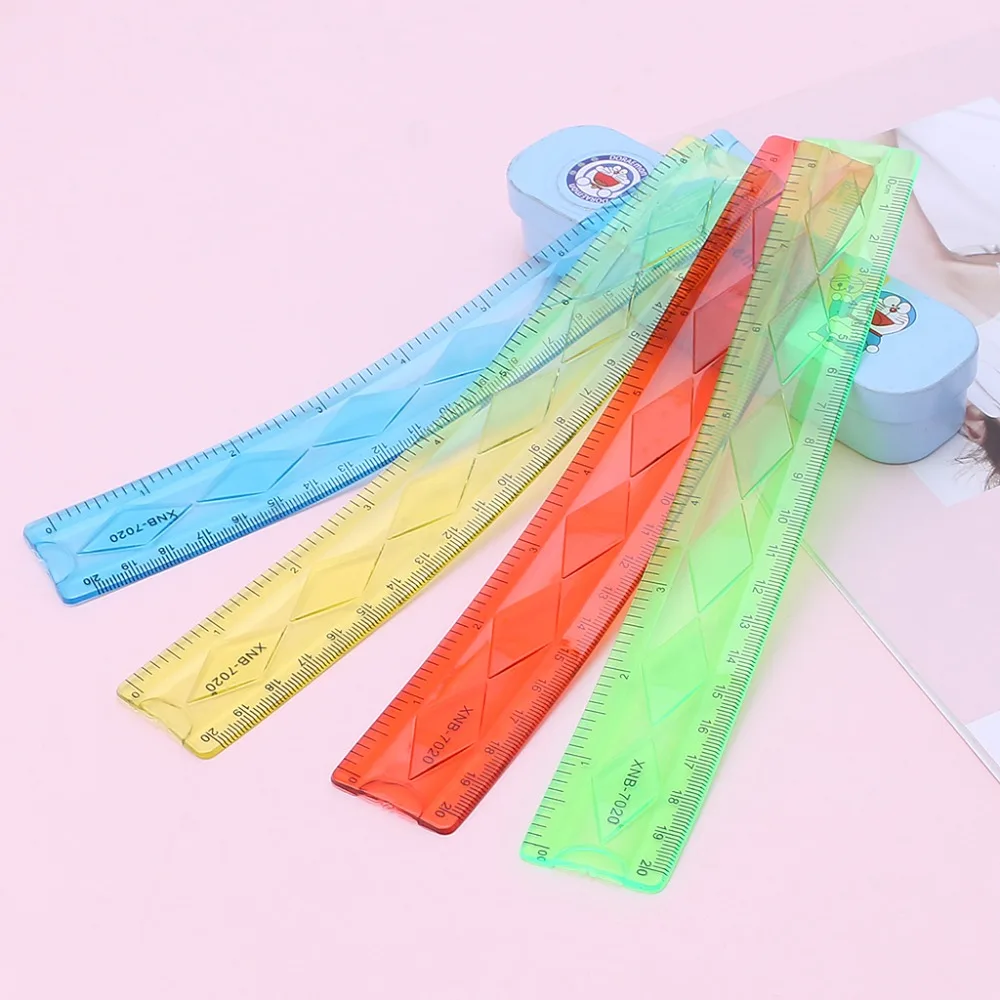 

1PC Soft 20cm Ruler Multicolour Flexible Creative Stationery Rule School Supply