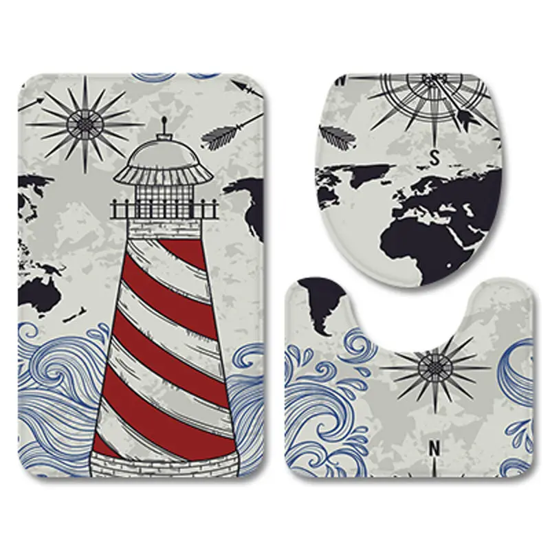 3 шт./компл. Набор ковриков для ванной фланелевый Противоскользящий кухонный