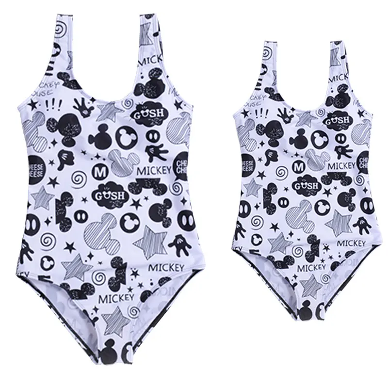 Купальный костюм для мамы и дочки Одинаковые купальники всей семьи Пляжная