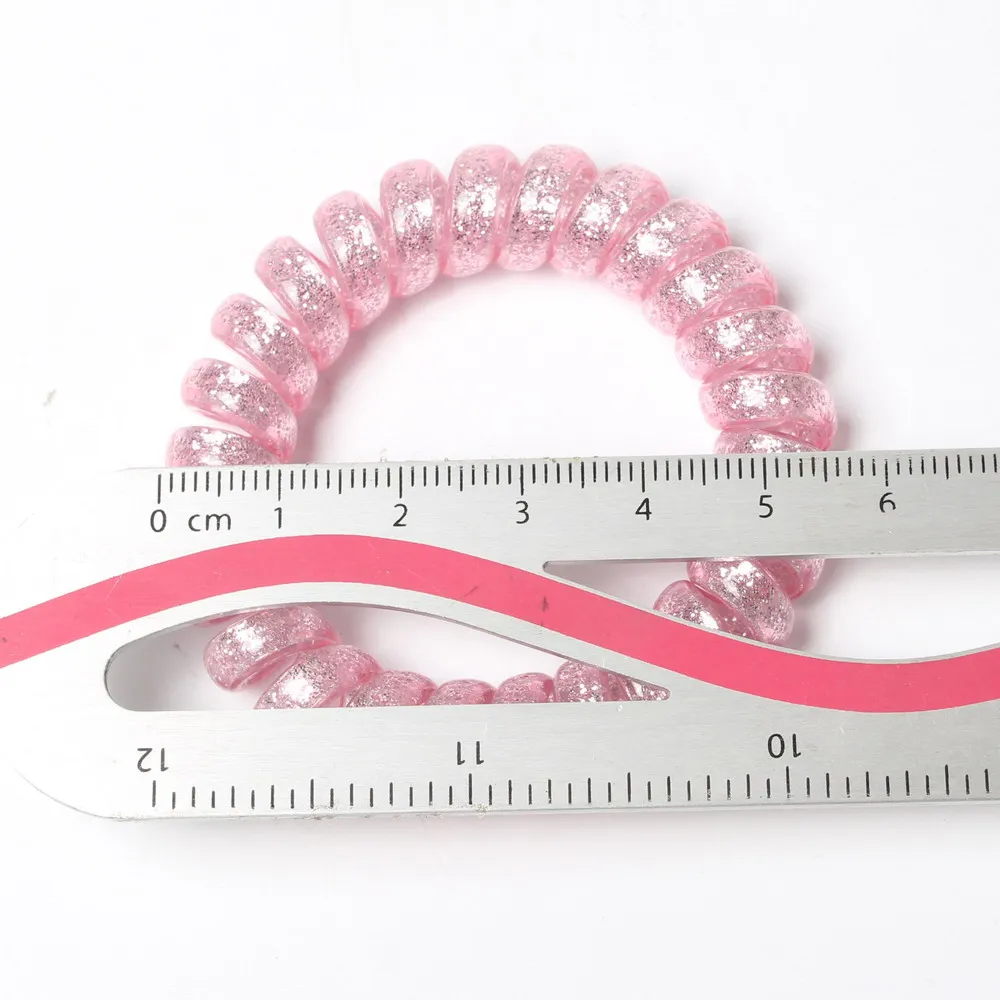 5 шт./лот Блестящий телефонный шнур пони эластичные резинки для волос аксессуары