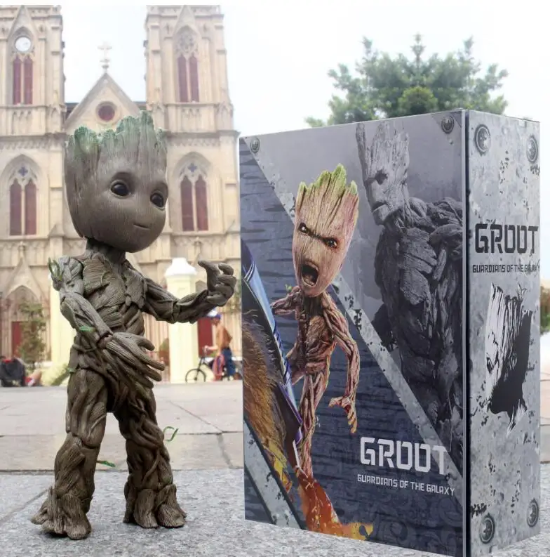 Горячие игрушки Marvel Groot Guardians of The Galaxy Avengers 1:1 милые детские с изображением дерева