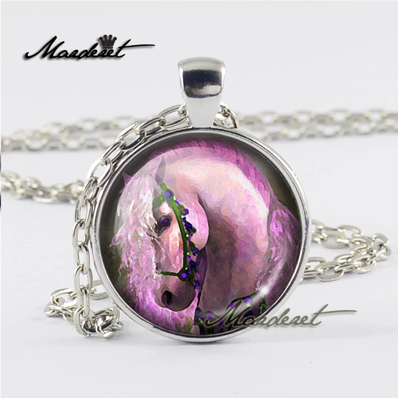 Maderet Hose Glass Cabochon Necklace Handmade Jewelry Dome Art Round Retro Pendant | Украшения и аксессуары