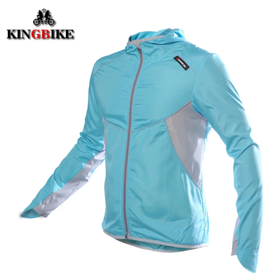 JBK-616A-Blue KINGBIKE велосипедная куртка для мужчин и женщин, ветрозащитная велосипедная Джерси с капюшоном, штормовка с длинным рукавом, велосипедная дождевик, спортивная куртка для улицы - Цвет: JBK-616A-Blue