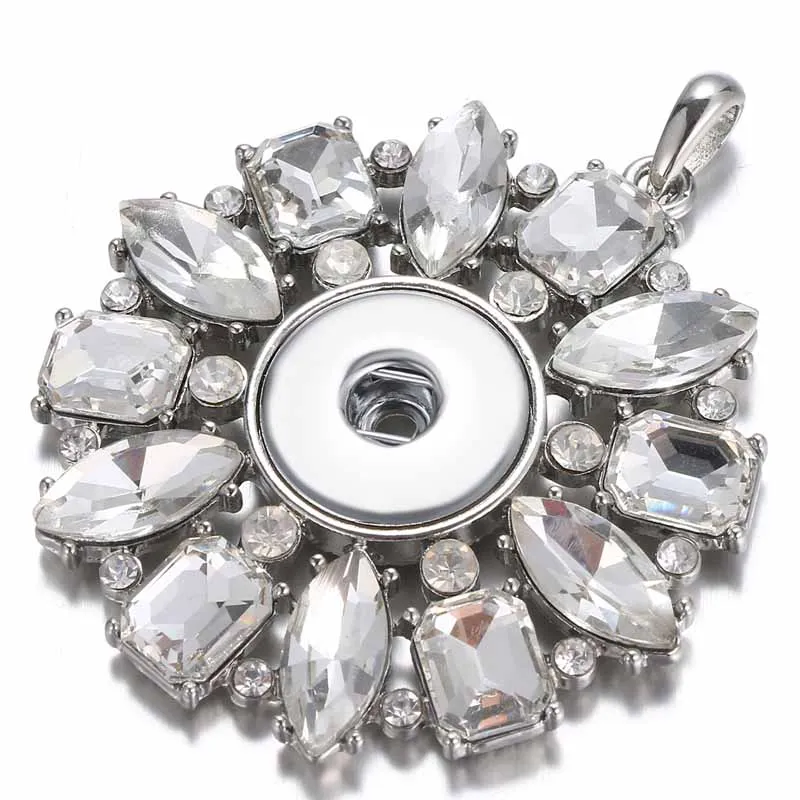 

Crystal 087 butterfly Fit 18mm Snap Button Jewelry Interchangeable Pendants Necklace with Snake Chain Charms Jewelry for women