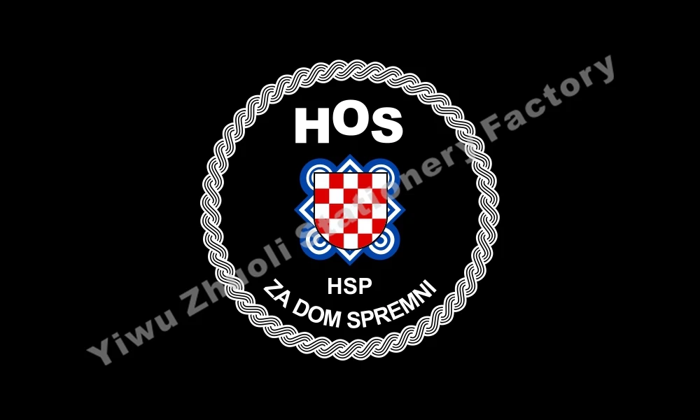

Croatia Defence Forces HOS Flag 150X90cm (3x5FT) 120g 100D Polyester Double Stitched High Quality Banner Free Shipping