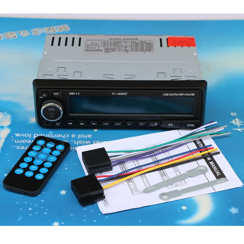НОВЫЙ 12 В Bluetooth Car Радио Стерео FM MP3 Аудио USB SD AUX Авто Электроника авторадио 1 DIN ото