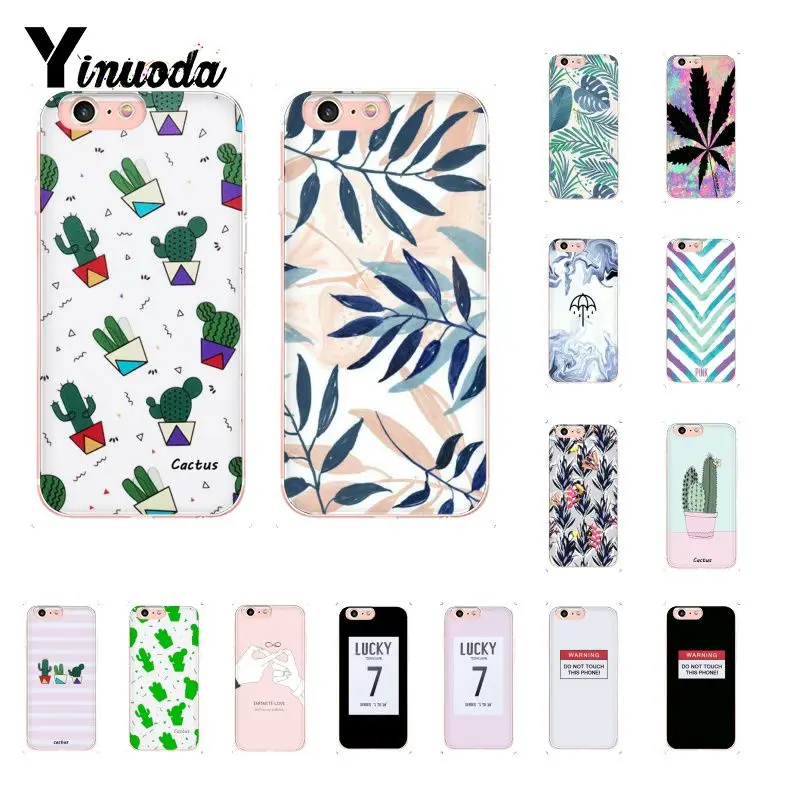 Yinuoda конфетный цветной чехол для телефона с принтом листьев банана iPhone 6S 6plus 7plus 8