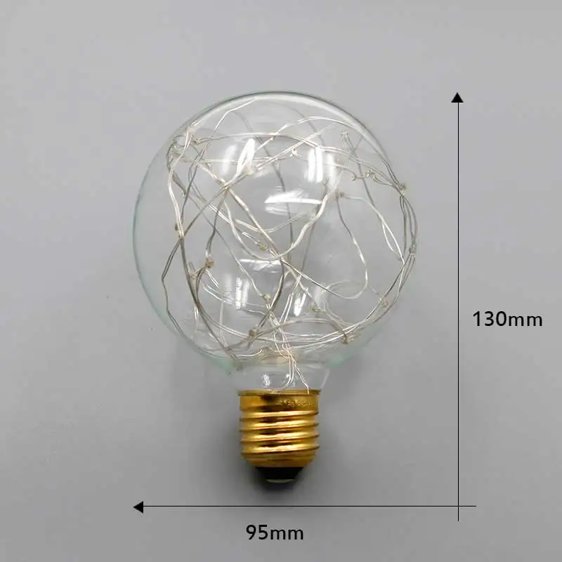 Электрическая лампочка эдисона Сказочный светодиодный лампы E27 G95 RGB гирлянда