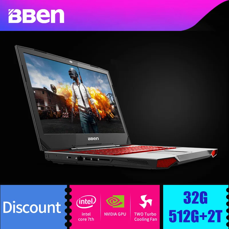 BBEN G16 15 6 &quotWindows 10 Intel I7 7700HQ Процессор NVIDIA GTX1060 GDDR5 грамм FHD1920 * 1080 32 г DDR4 ОЗУ HDD/SSD