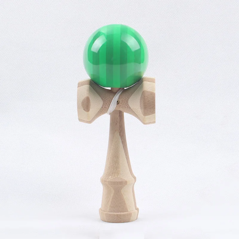 Bamboo Green Kendama 18 см полная трещина PU краска деревянный шар Kendama умелое жонглирование мяч игра игрушка Спорт на открытом воздухе - Цвет: Bamboo Green