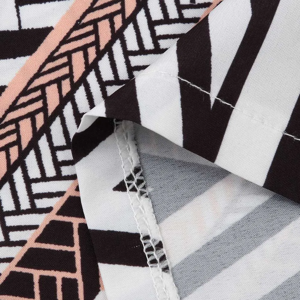 Женская пикантная шифоновая блузка в стиле ретро с геометрическим принтом и