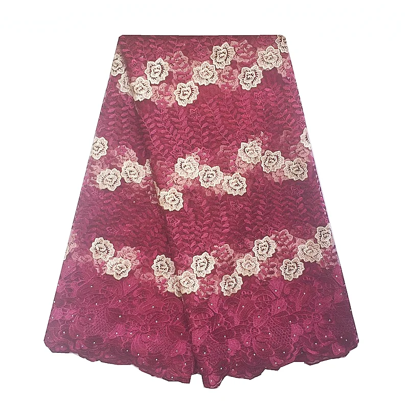 Французская нигерийская кружевная ткань 2018 Высококачественная Свадебная сетка