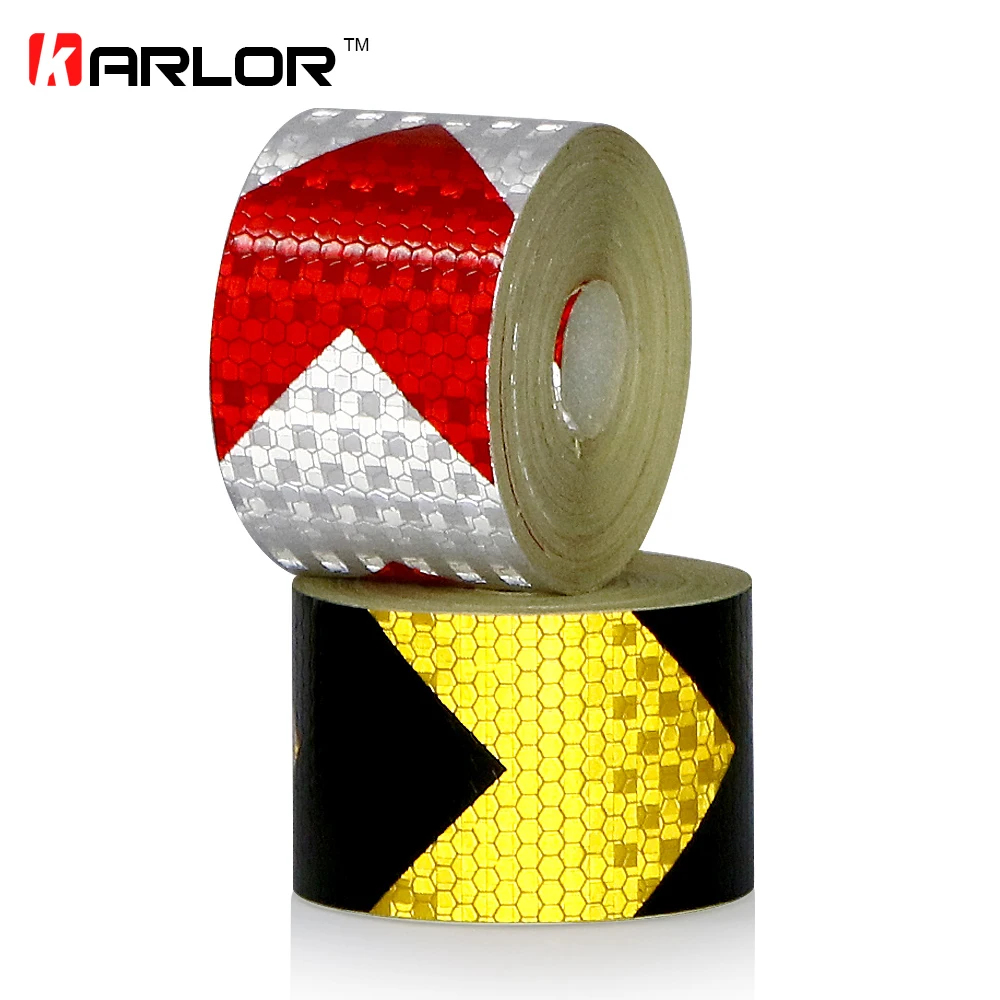 

5cmx10m Arrow Safety Warning Conspicuity Reflective Tape Roll Marking Film Sticker for Road Construction Caution Car Stickers