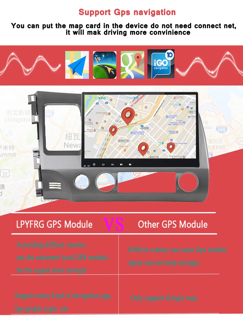 Для HONDA CIVIC 2006-2011 Android 9,0 автомобильный dvd-плеер 1024*600 4G ram 1080P 32GB rom wifi gps головное устройство стерео Aftermarket