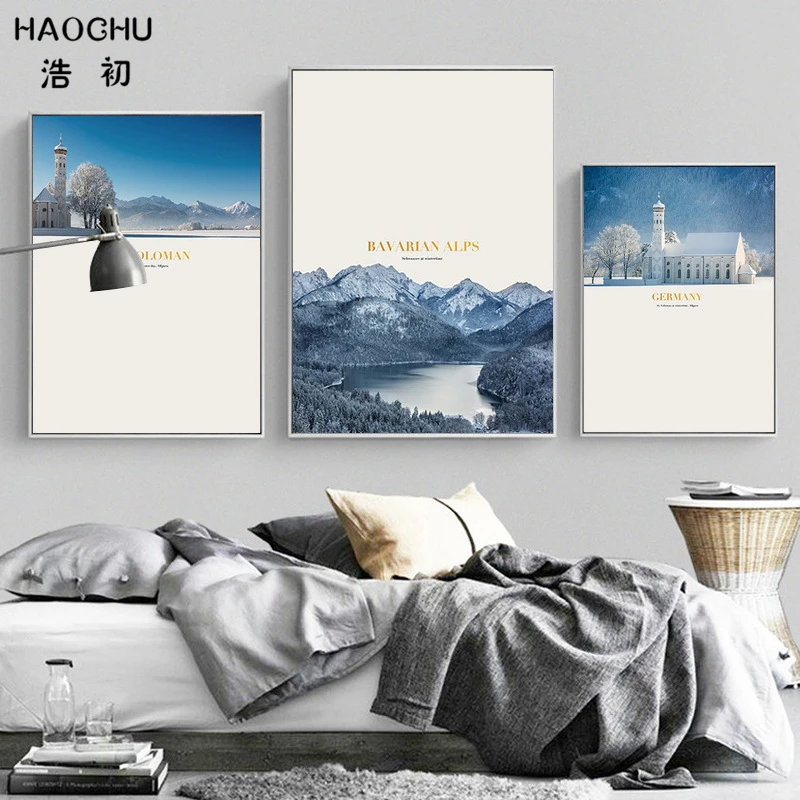 HAOCHU Budapest Hungary река Дунай пейзаж холст картина зима Германии Настенная для дома