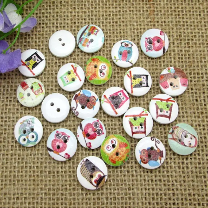 100 шт. круглые деревянные пуговицы в виде животных 15 мм|wooden buttons|buttons for clothesbuttons buttons