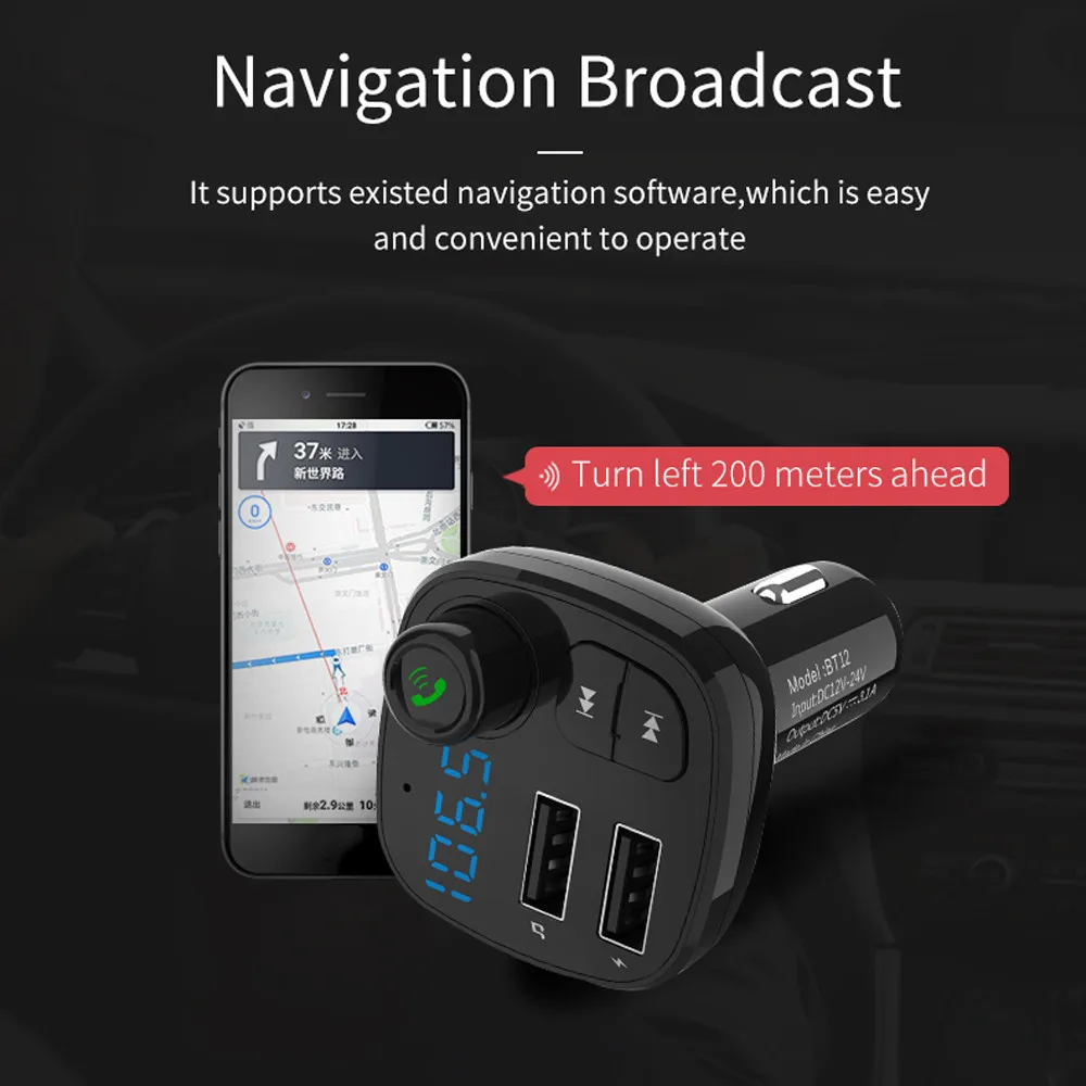 Bluetooth свободные руки беспроводные fm-передатчики ЖК-дисплей двойной USB 3 1 А