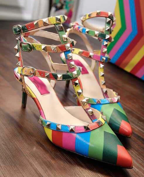 Радуга Цвет полоса натуральной козьей кожи Ткань для обуви/кошелек/сумка