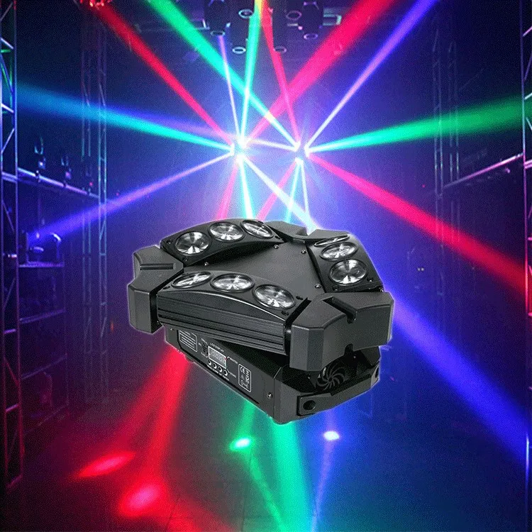 Быстрая доставка Moving Head светильник мини LED Паук 9X12W RGB Полноцветный луч s с 12/43 DMX
