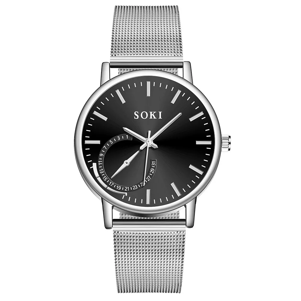 Часы наручные унисекс кварцевые с сетчатым ремешком розовое золото 2019|Кварцевые