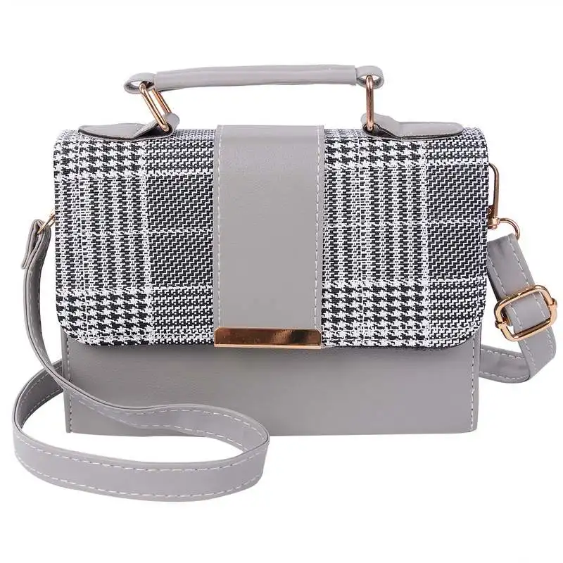grey plaid Маленькая сумка, женская сумка через плечо, роскошные сумки, женские сумки, дизайнерская Высококачественная сумка-мессенджер из искусственной кожи - Цвет: grey plaid