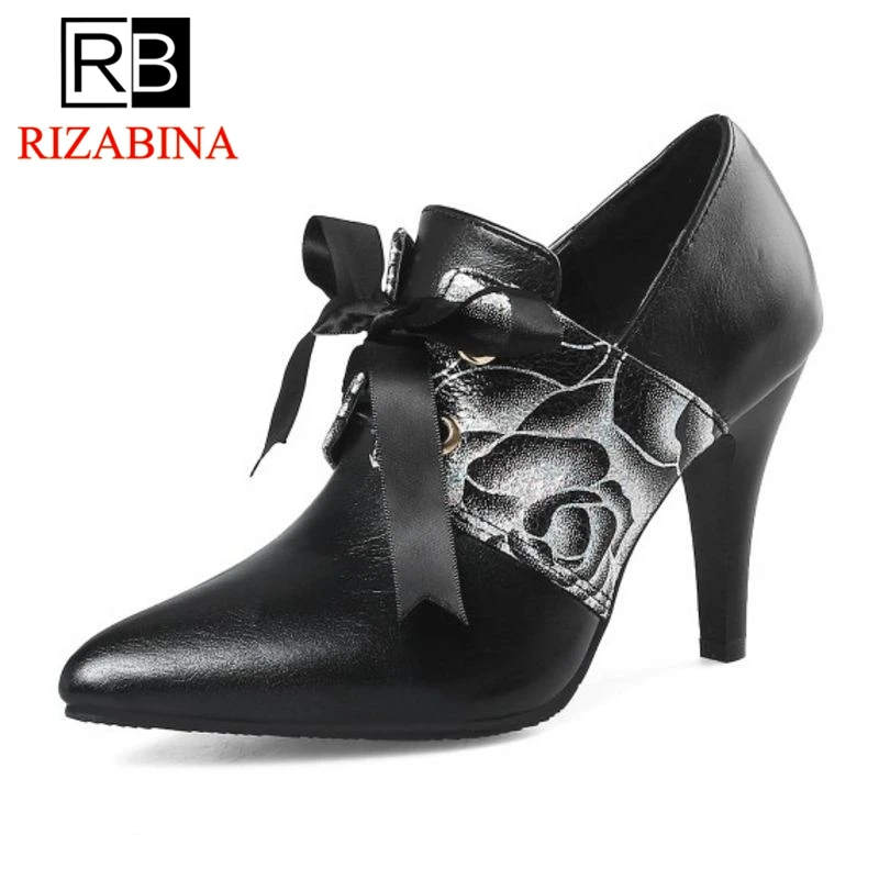 RizaBina/пикантные женские туфли-лодочки женская обувь с острым носком на шнуровке