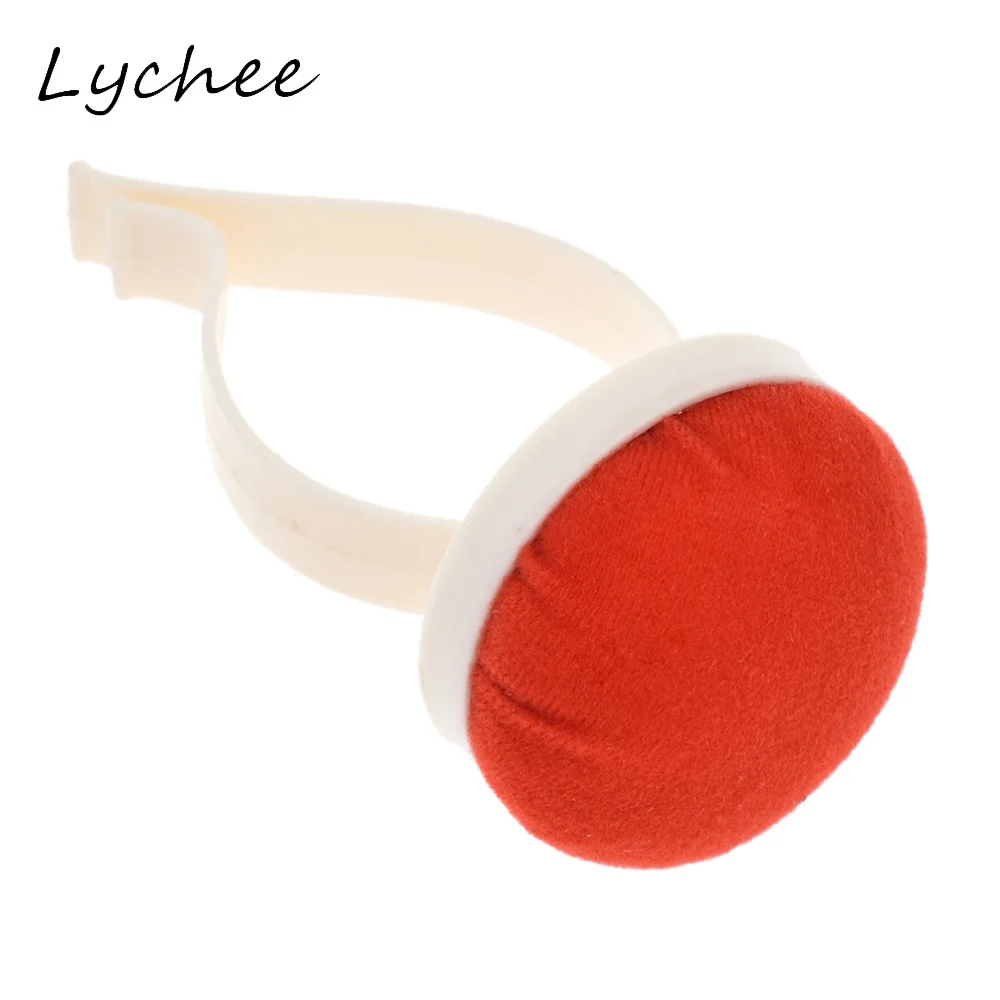 Красный круглый иглы Lychee губчатая подушка с пластиковой подушечкой для запястья