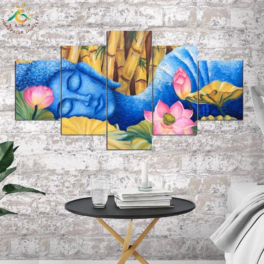 Спящего синего Будда Wall Art HD Художественная печать на холсте Картина модульная