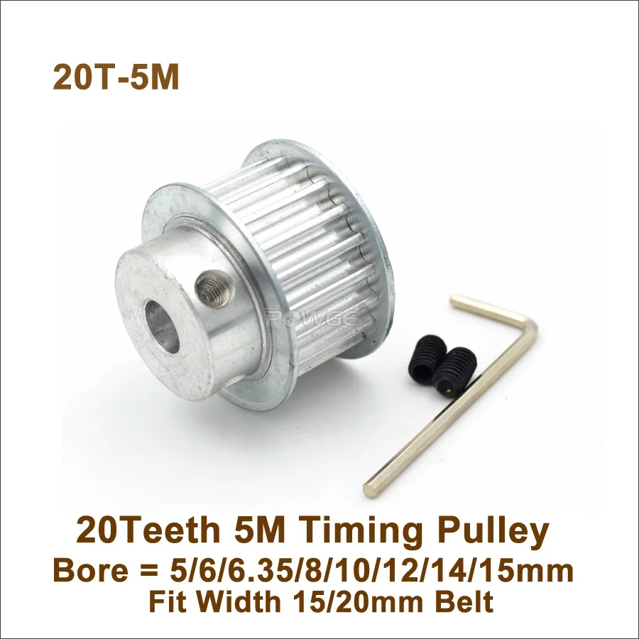 Зубчатый шкив POWGE 20 5 м Bore5/6/6. Синхронный BF 35/8/10/12/14/15 мм подходит для W = 5/20 HTD5M