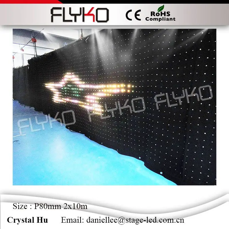 Cheap Price Pitch80mm Led Video Curtain With Off Line Controller Graphic DJ Booth 2m*10m | Производственное освещение